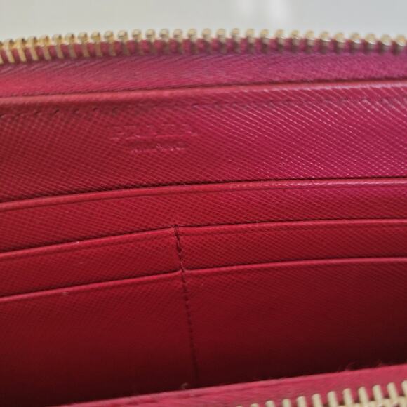 PRADA Authentic Pink Saffiano Leather Logo Wallet Zip Around Large Accordion - Picture 4 of 15